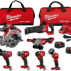 Milwaukee 18V Cordless Combo Tool Kit (9-Tool) With 3 Batteries, Charger, Bag