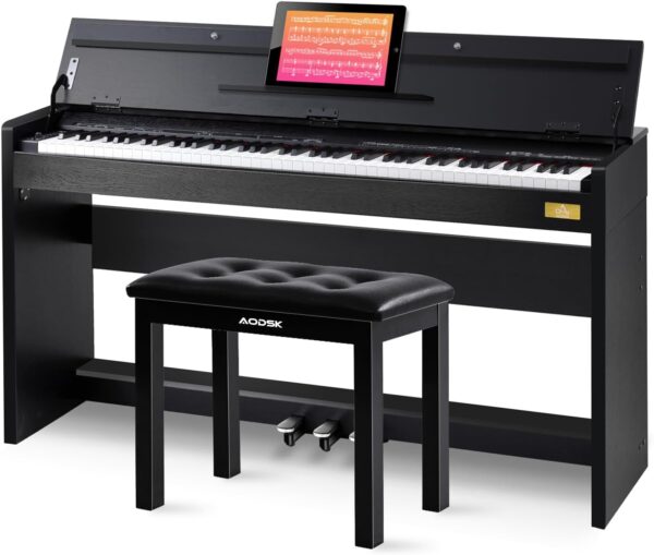 88 Key Weighted Action Digital Piano,Grade Hammer Action Keyboard UPB-85+AODSK Iron Piano Bench UAP-10